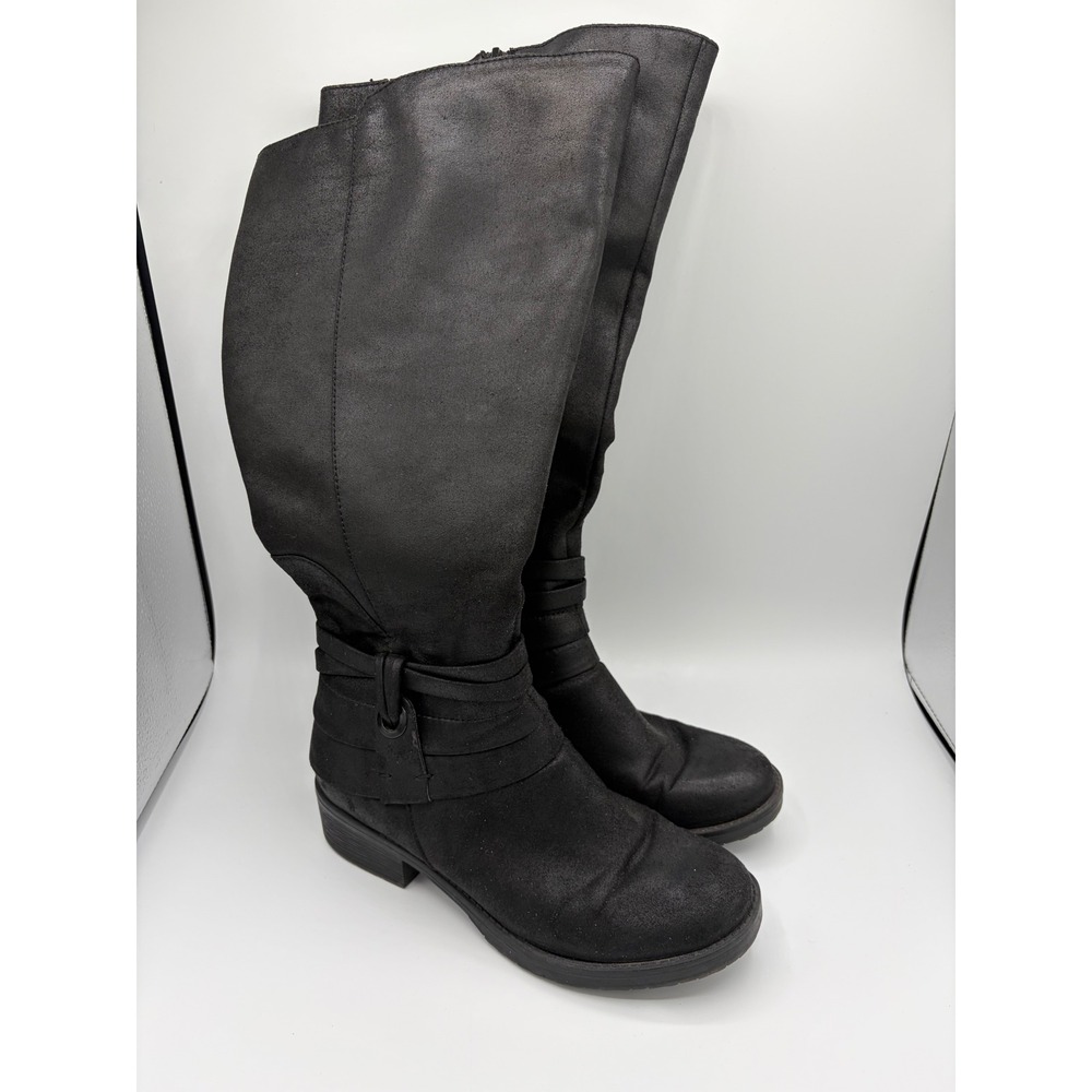 Baretraps Oudrey Black Wide Calf Tall Boots Textile Metallic Sheen Size 6.5M-WC - Picture 2 of 8